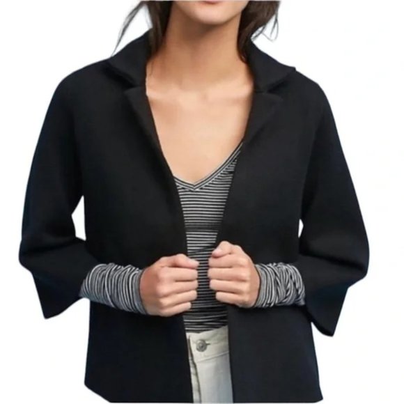Anthropologie Jackets & Blazers - Anthropologie Moth Amoruso cardigan blazer Black exterior Blue interior | XS
